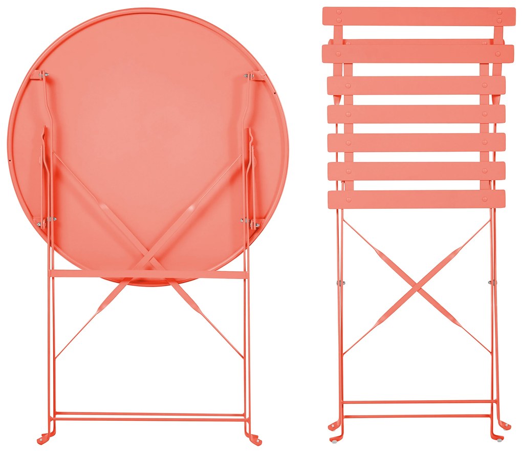 Set da balcone acciaio rosso corallo FIORI Beliani
