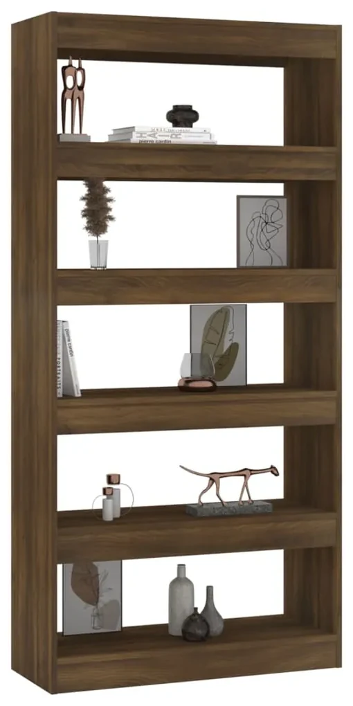Libreria/divisorio marrone rovere 80x30x166 cm in truciolato