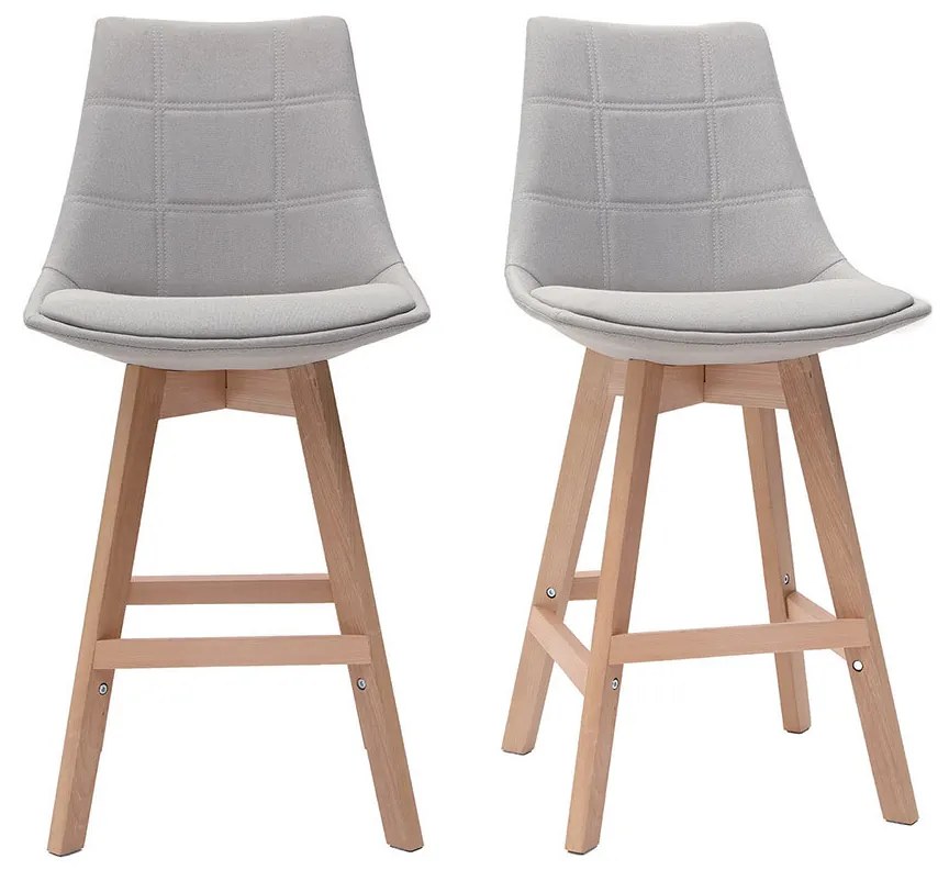 Set di 2 sgabelli da bar scandinavi grigio chiaro 65 cm MATILDE