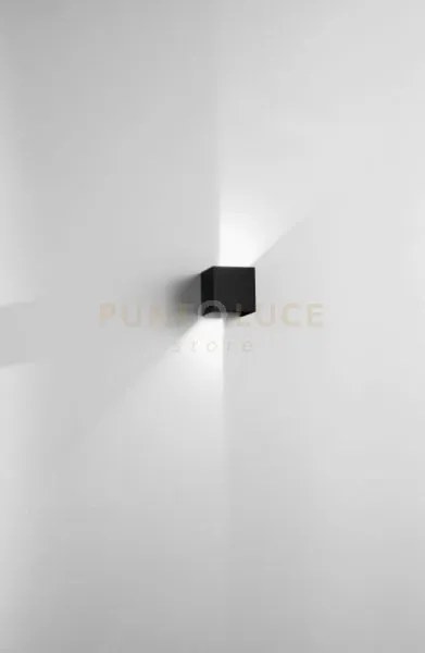 Applique cube 3000k 10w 720lm nero 10x10cm ip65