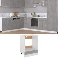 Armadio per Forno Grigio Cemento 60x46x81,5 cm in Truciolato 802501