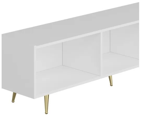 Mobile porta tv 180 cm con inserti dorati bianco serigrafato Jose