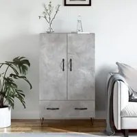 Credenza Grigio Cemento 69,5x31x115 cm in Legno Multistrato 828232