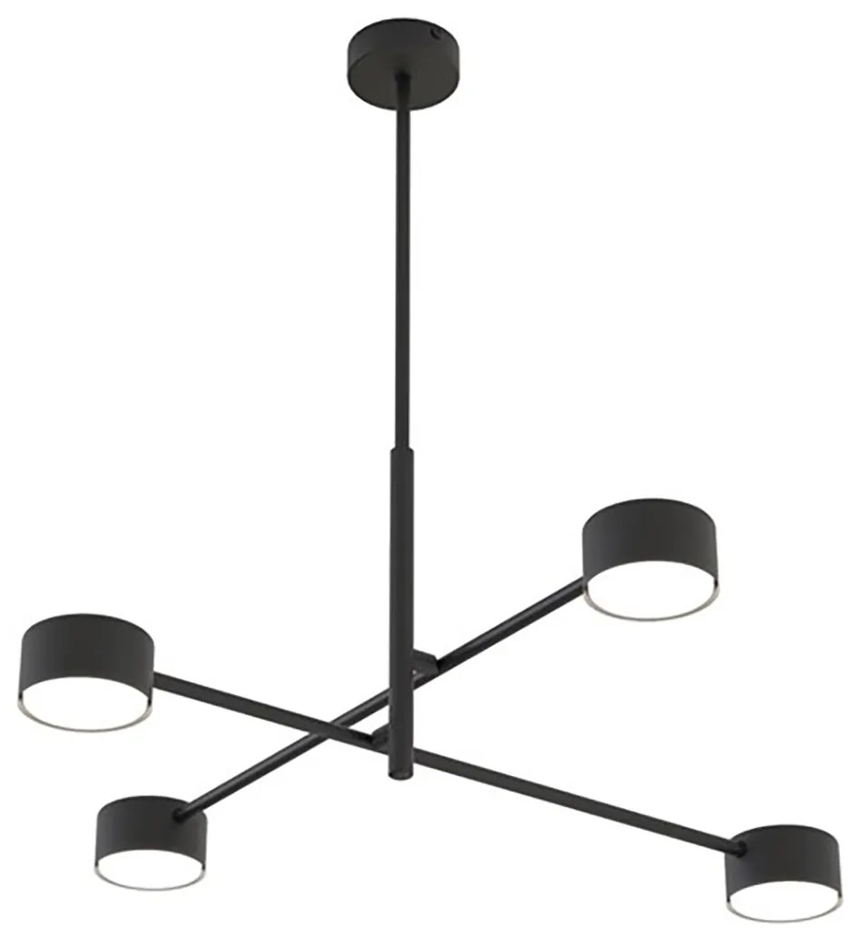 Plafoniera Moderna Giove Acciaio Nero 4 Luci Gx53 Ip20