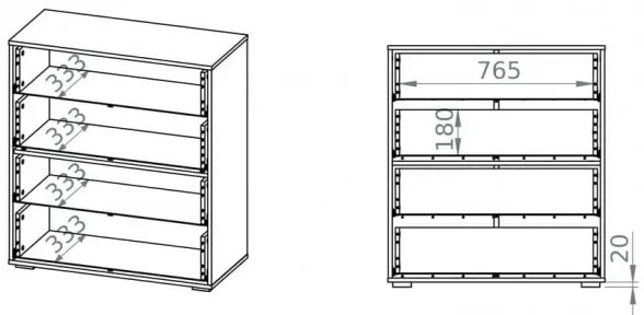 Armadietto SARPA 96x86 cm bianco/marrone
