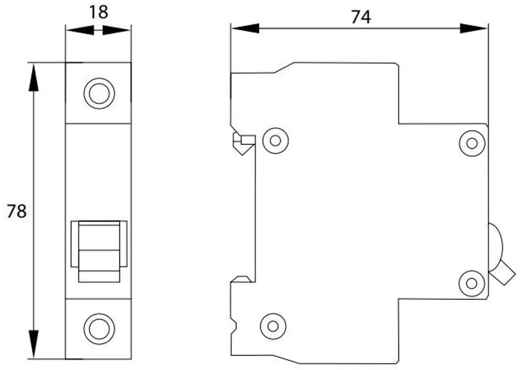 Interruttore Magnetotermico B Differenziale 2Poli 1P - 10A - 30mA - Tipo AC