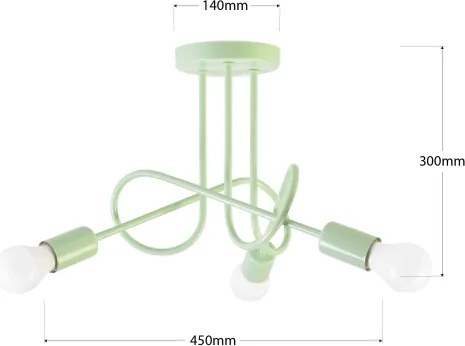 Lampadario a plafone OXFORD 3xE27/15W/230V verde