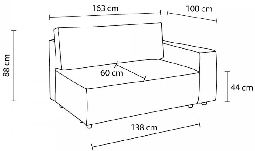 Modulo divano in velluto a coste marrone chiaro, angolo destro Nihad modular - Bobochic Paris