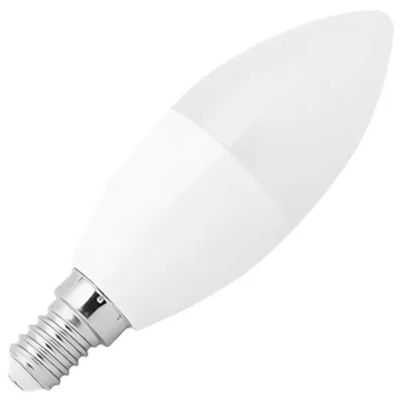 Lampada LED E14 6W C37 105lm/W Colore Bianco Caldo 2.700K