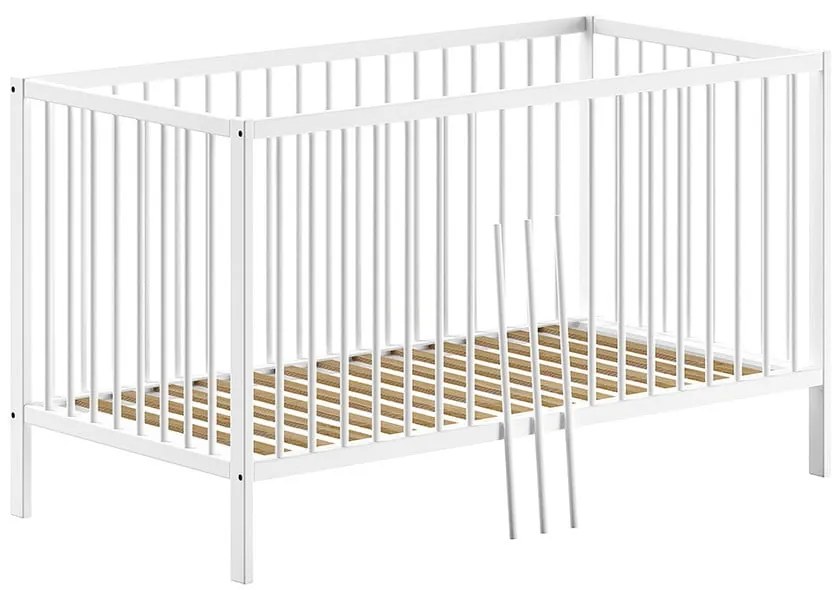 Lettino bianco in pino massiccio 70x140 cm DINO – Vipack