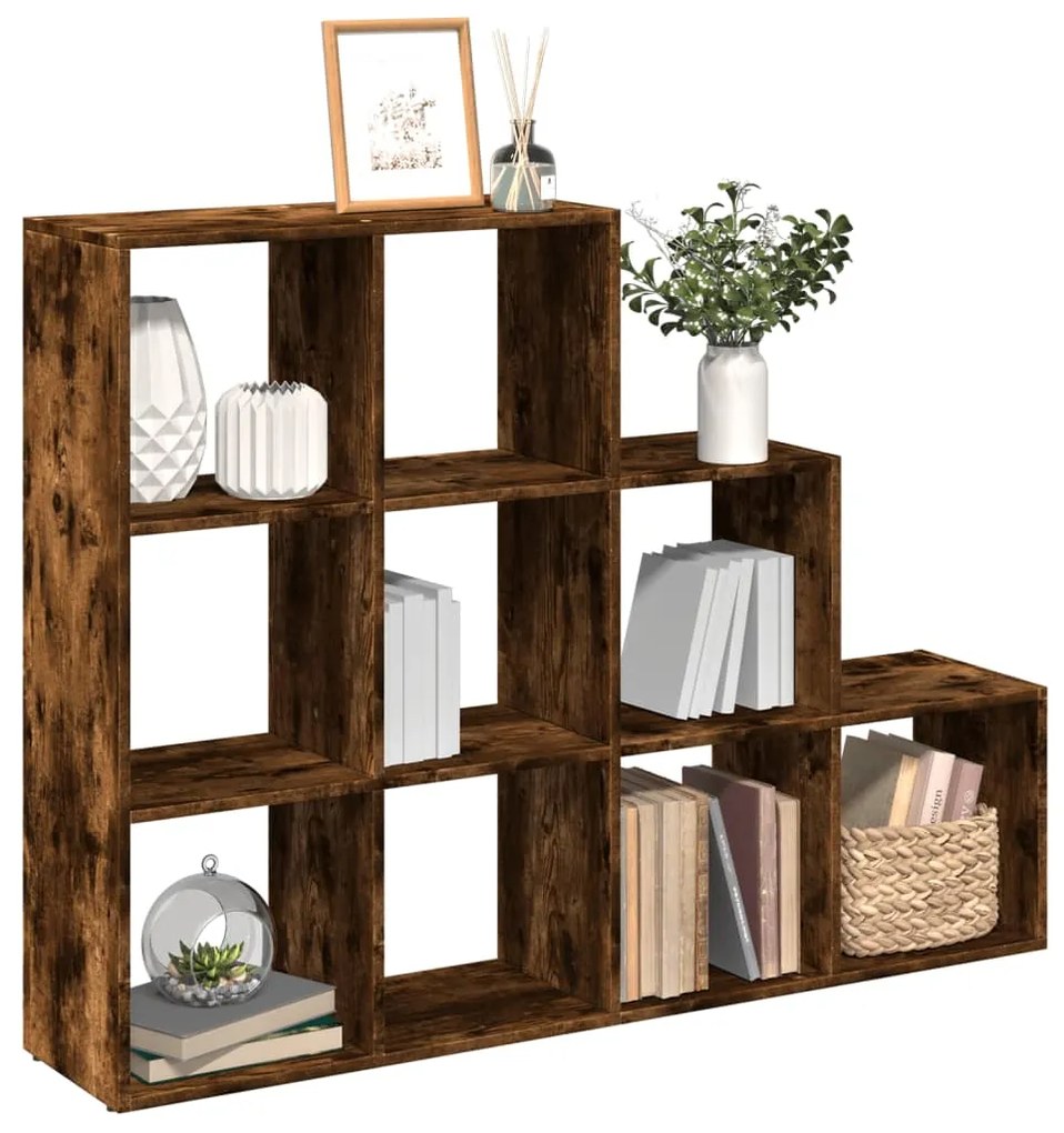 Libreria 3 Ripiani Rovere Fumo 137,5x29x103,5 Cm Truciolato /