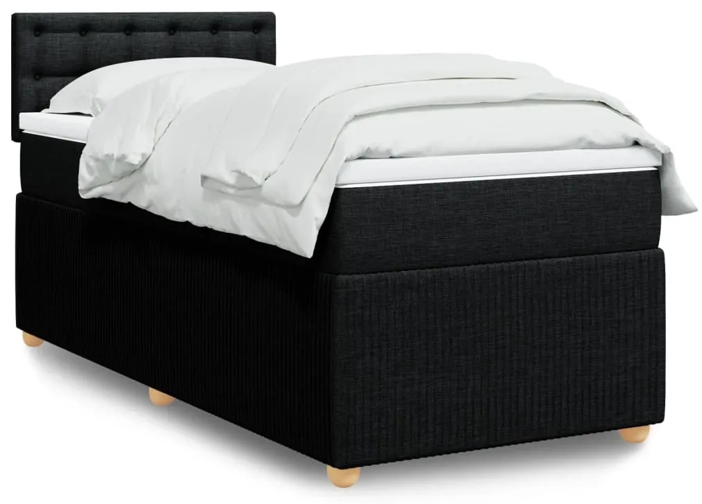 Giroletto A Molle Con Materasso Nero 100x200 Cm İn Tessuto /