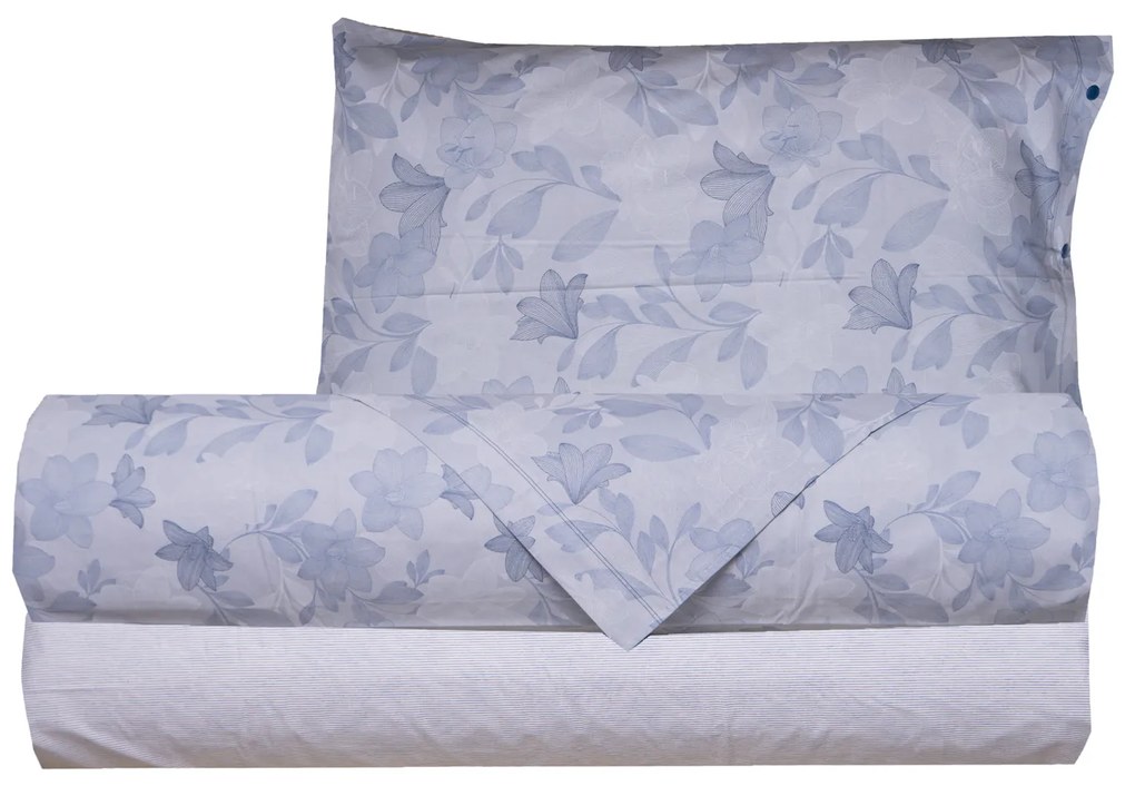 Completo letto singolo gigli azzurro