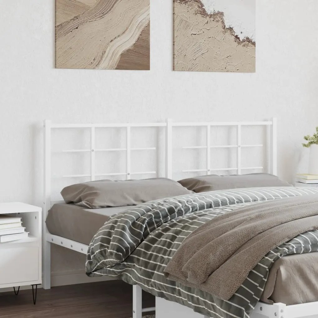 Testiera İn Metallo Bianco 160 Cm /