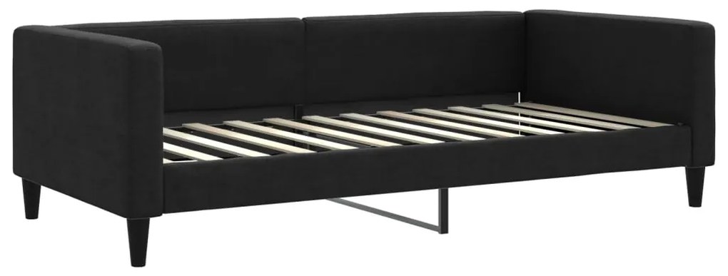 Divano letto con materasso nero 100x200 cm in tessuto