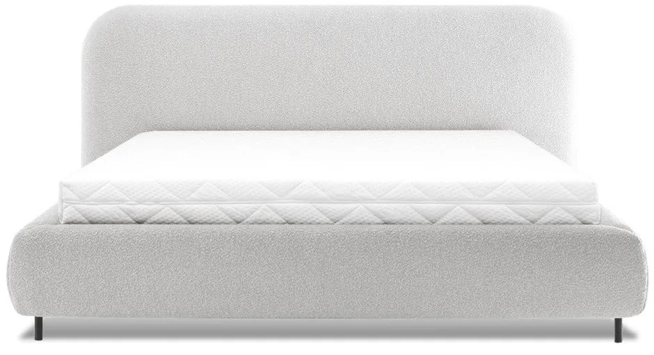 Letto matrimoniale imbottito beige con contenitore e rete inclusi 140x200 cm Pointt – ELTAP