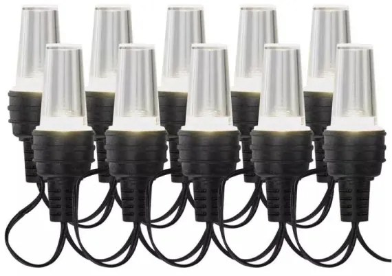 Catena luminosa LED per esterni, 10 LED / 9,5 m, IP44, bianco freddo