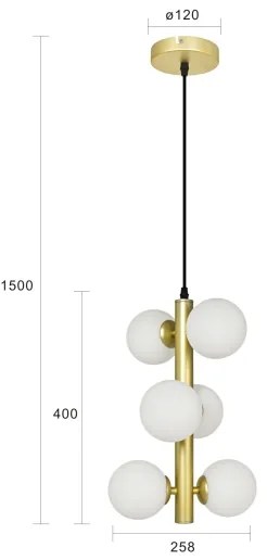 Brilagi - Lampadario LED a sospensione con filo MILLA 6xG9/3W/230V oro/bianco