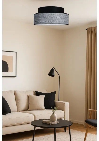 Plafoniera GRACE 1xE27/60W/230V diametro 40 cm nero/grigio