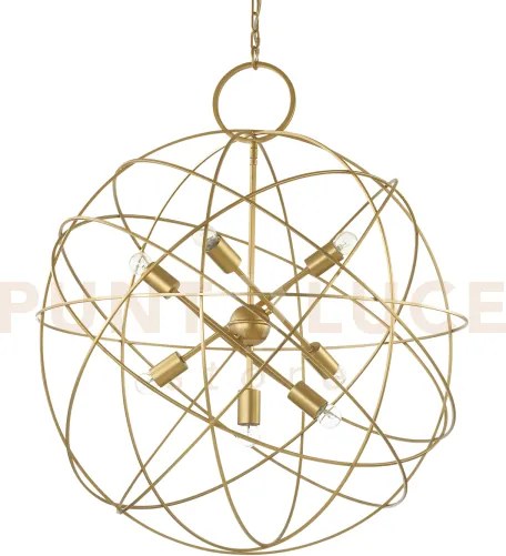 Konse lampadario a sospensione 7 luci attacco e27 in metallo oro