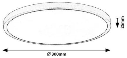 Rabalux 71072 - Plafoniera LED PAULOS LED/24W/230V 4000K diametro 30 cm nero