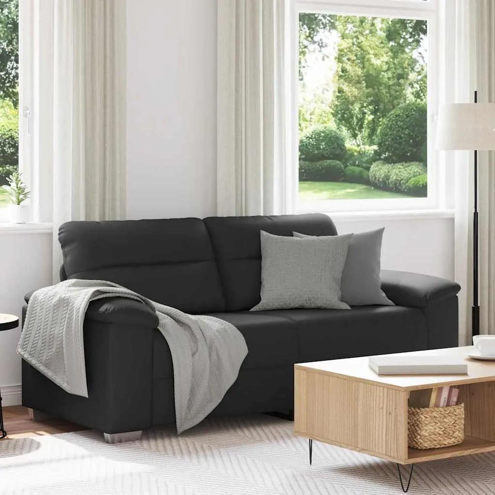 Divano A 2 Posti Nero 140 Cm İn Similpelle /