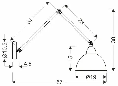 Applique TRUCK 1xE27/40W/230V oro/nero