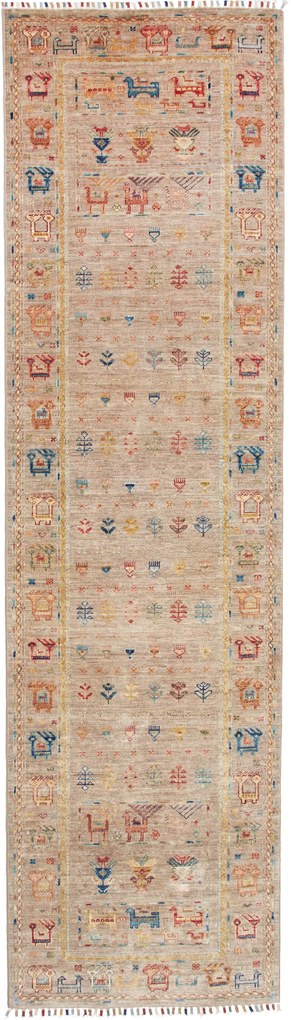 Samarkand Tappeto orientale 80 x 300 Grigio (Pakistan) Annodato A Mano
