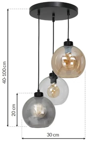 Lampadario su filo SOFIA 3xE27/60W/230V mix