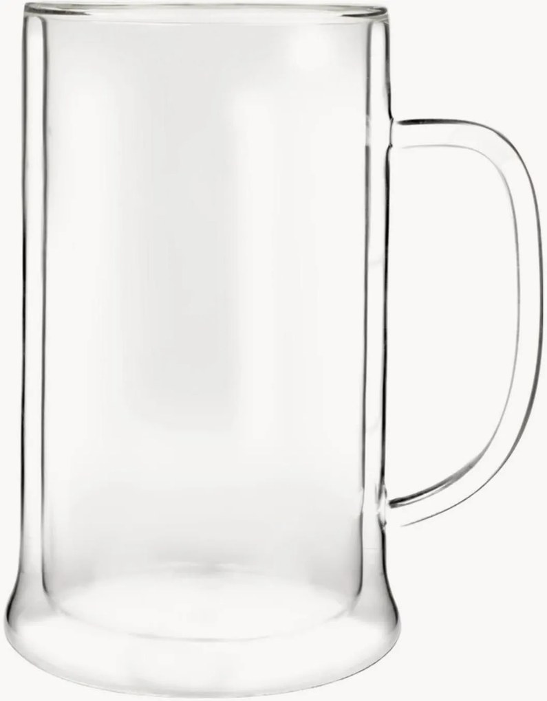 Set di 2 tazze da birra in vetro borosilicato a doppia parete Amo