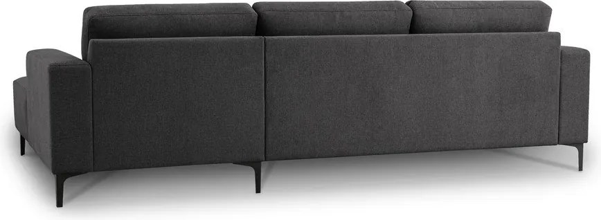 Divano angolare color antracite (con penisola a destra/con chaise lounge) con rivestimento in ciniglia Fabian – Scandic