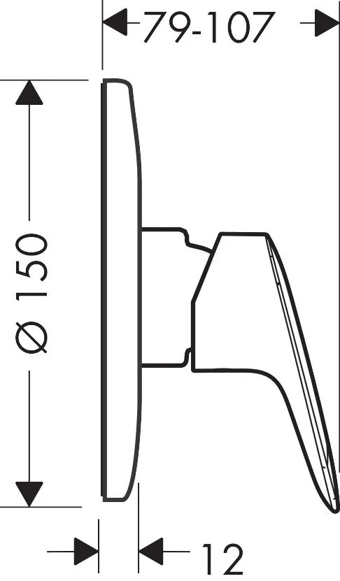 Miscelatore doccia a muro Monocomando con corpo ad Incasso Cromo Hansgrohe Logis 71666000