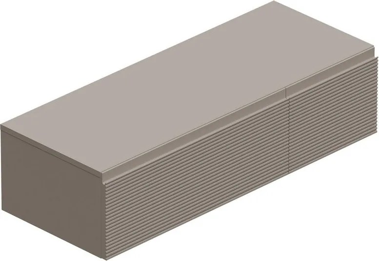 Mobile da bagno sospeso sotto lavabo Step L 120.3 x H 30 x P 46 cm beige cannettato, 2 cassetti,lavabo non incluso