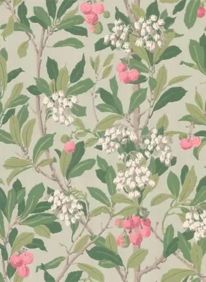 Cole & Son Carta da parati Strawberry Tree - Pink & Duck Egg