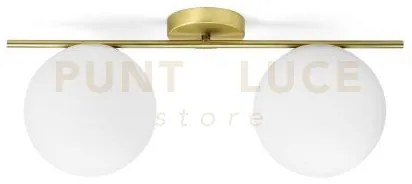 Jugen lampadario da soffitto 2 luci oro spazzolato e bianco attacco...
