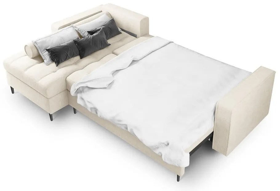 Divano letto beige chiaro Santo, angolo sinistro - Milo Casa