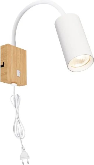 Brilagi - Lampada da parete flessibile SELE 1xGU10/30W/230V bianco/decor rovere