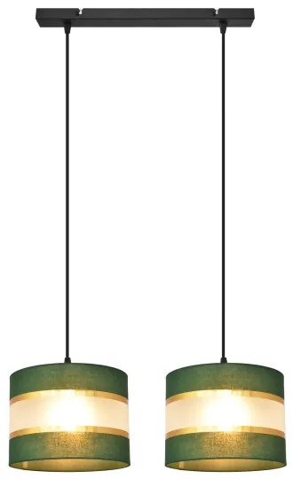 Lampadario a sospensione con filo HELEN 2xE27/15W/230V verde/oro