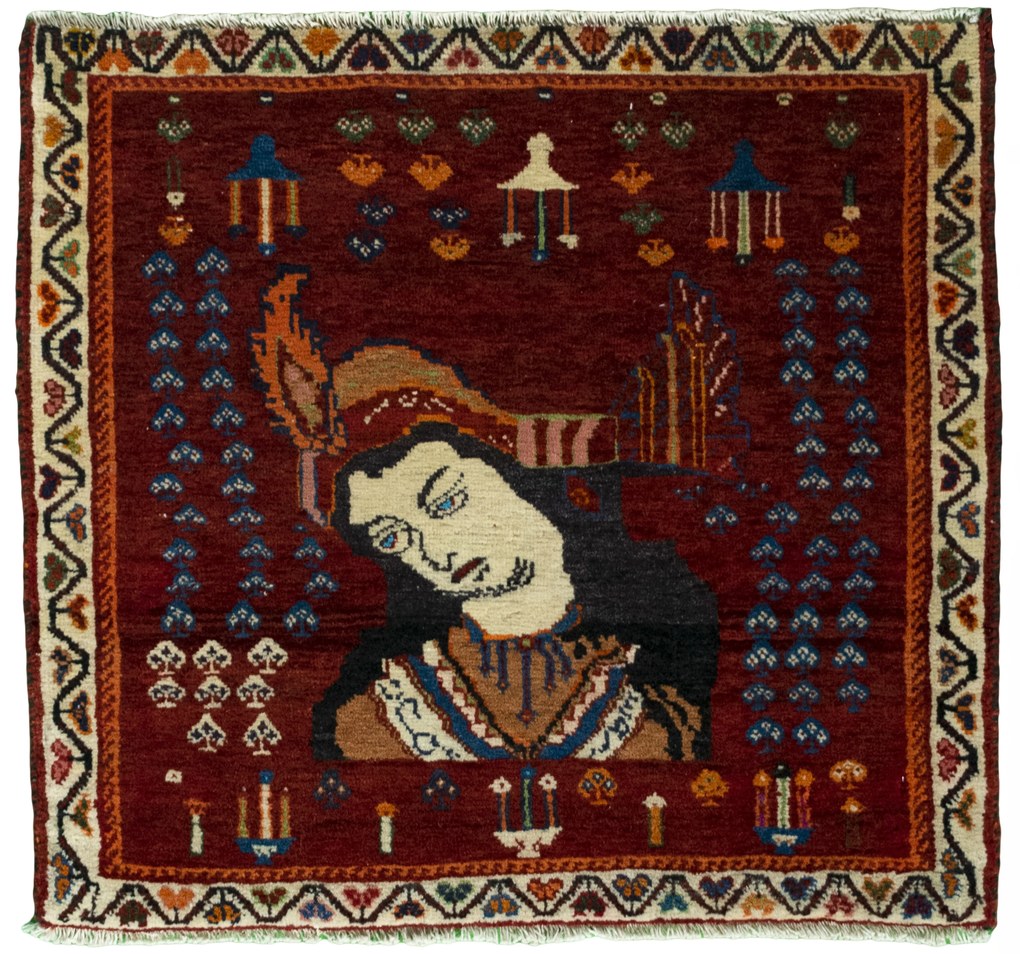 Shiraz Tappeto persiano 60x70 Rosso (Iran) Annodato A Mano