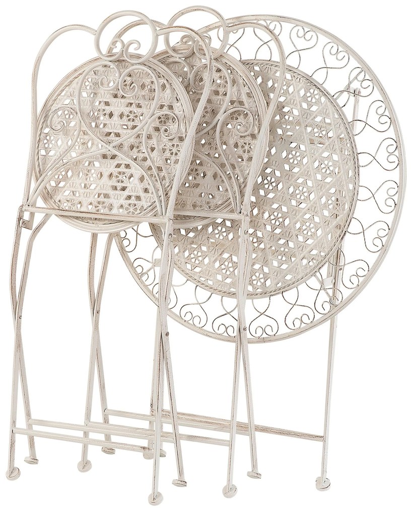 Set da balcone di un tavolo e due sedie beige/bianco sporco TRIESTE Beliani