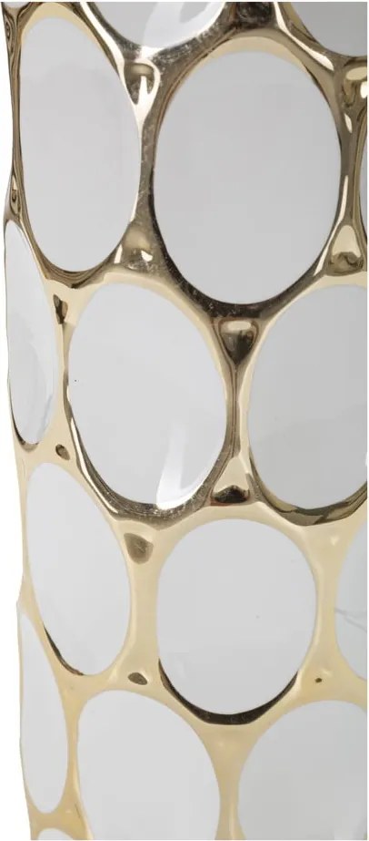 Lampada da tavolo bianca/dorata in ceramica con paralume in tessuto (altezza totale 56 cm) Glam Carv – Mauro Ferretti