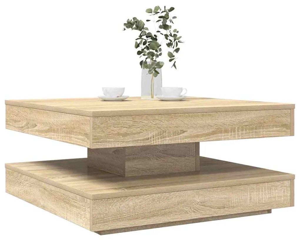Tavolino Da Caffè Girevole A 360 Gradi Sonoma 70x70x34,5 Cm /