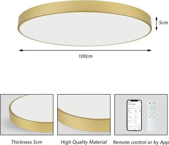 Brilagi -LED Lampada dimmerabile POOL SMART LED/128W/230V 100 cm oro Wi-Fi Tuya+telecomando