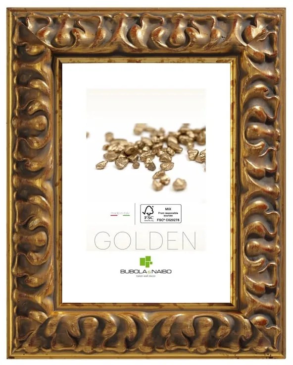 Cornice50x70 cm in legno oro opaco Clio