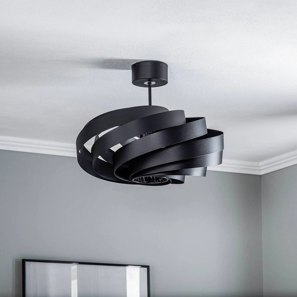 Plafoniera soffitto Vento Domiluce, dimmerabile, Nero, Soggiorno / Sala da pranzo, Metallo, Moderno, Plafoniera