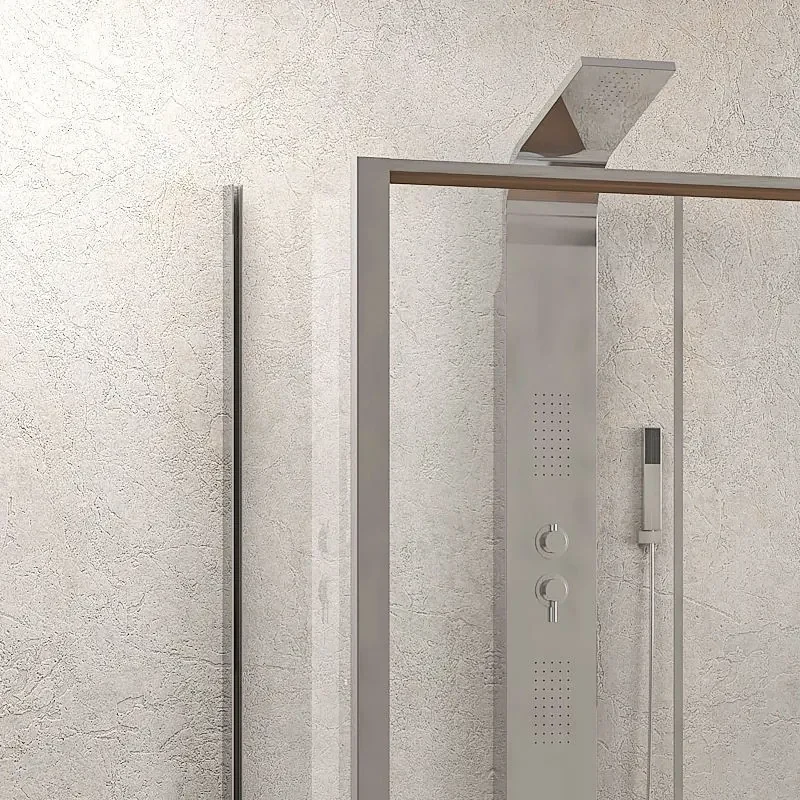 Kamalu - Box doccia 3 lati 80x100x80 apertura scorrevole vetro trasparente K410NS