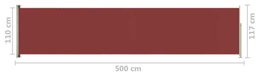 Tenda Laterale Retrattile per Patio 117x500 cm Rossa