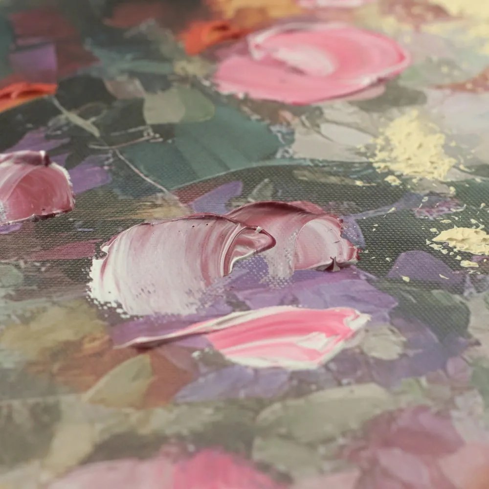 Quadro con elementi dipinti a mano 100x70 cm Amelia - Styler