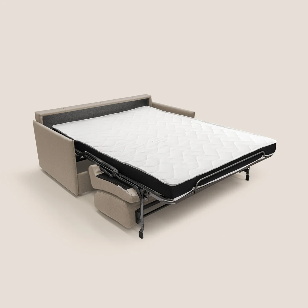Evans Divano letto matrimoniale in tessuto impermeabile T13 beige 169 cm (mat. 140x197)