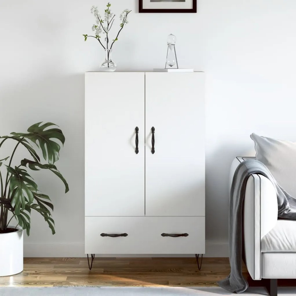 Credenza Bianca 69,5x31x115 Cm İn Legno Multistrato /